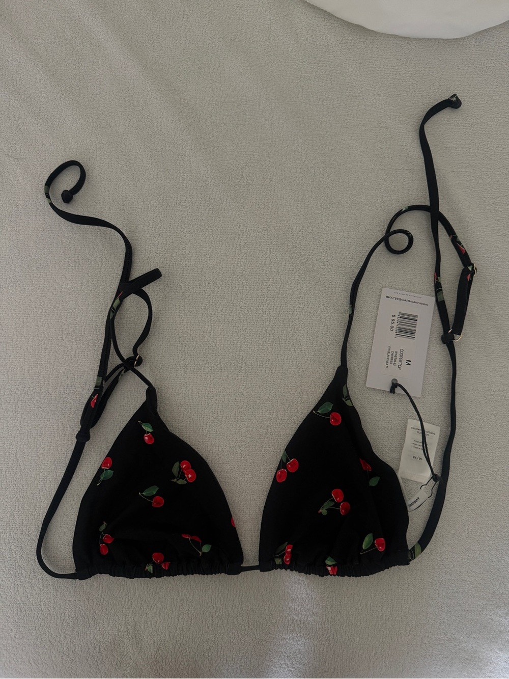 NWT- Weworewhat Cherry Cooper BikiniTop- M
